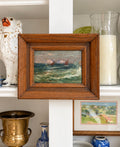 Vintage Seascape Oil Painting on Wood