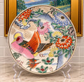 Hand-Painted Asian Bird & Floral Plate | 10”