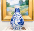 A beautiful hand-painted blue and white porcelain vase