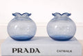 Vintage Blue Glass Bud Vases