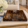 Beatriz Ball Vida Acrylic Tortoise Large Square Tray with Handles