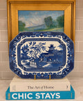 Vintage Blue & White Chinoiserie Platter