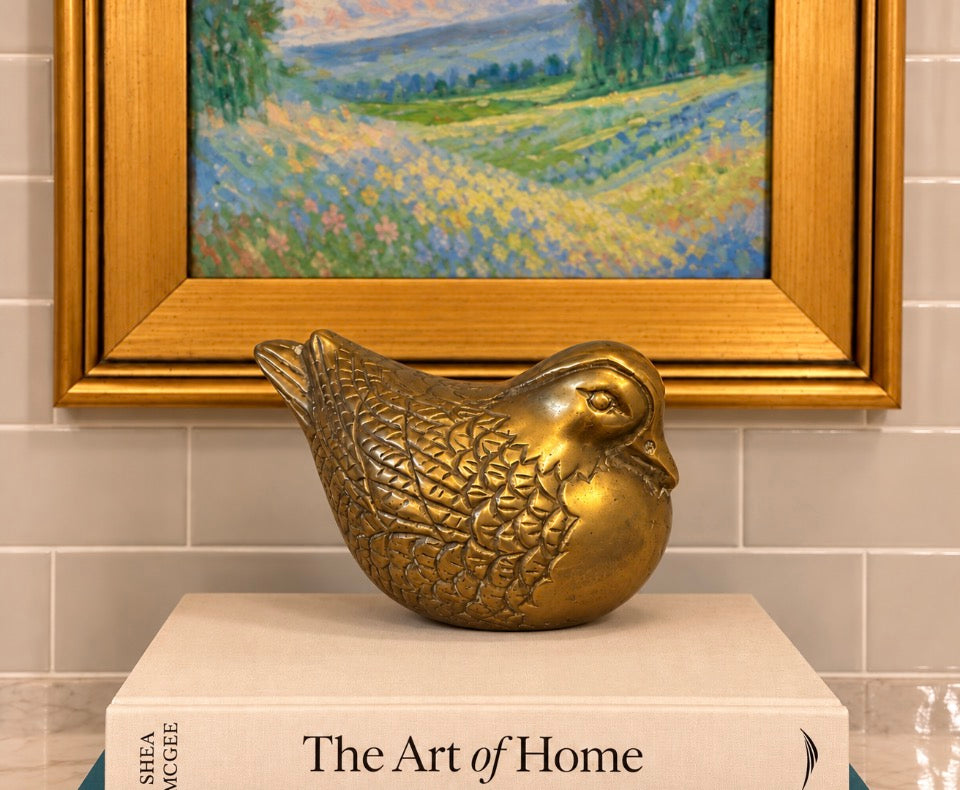 Vintage Brass Bird Figurine | 4½″ × 3″