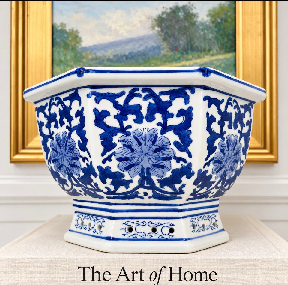Blue & White Pedestal Bowl 💙