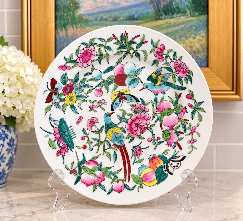Vintage Famille Rose–Style Plate