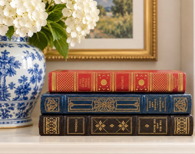 Vintage Leather-Bound Classics — Set of Three