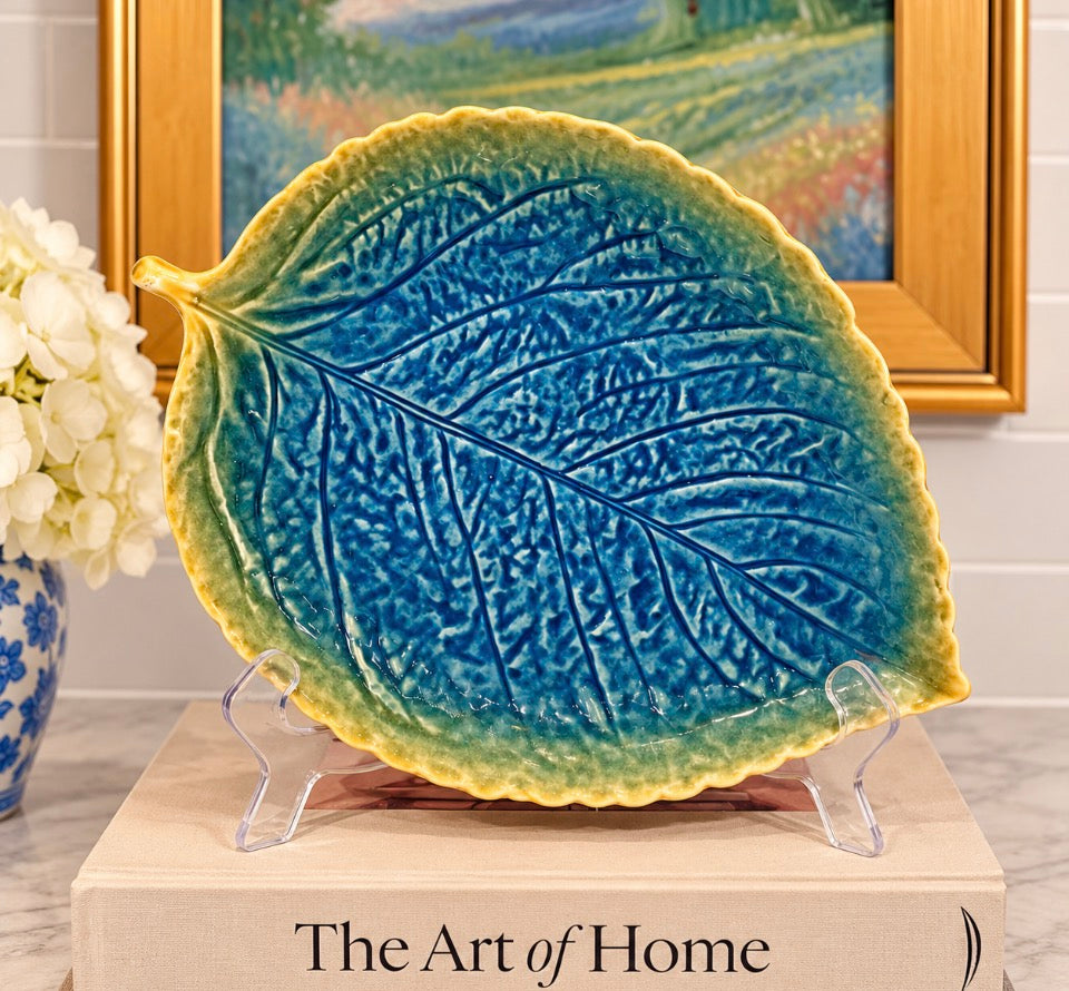 Vintage Majolica-Style Leaf Platter