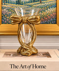 Vintage Gold Gilded Bow Vase with Glass Insert