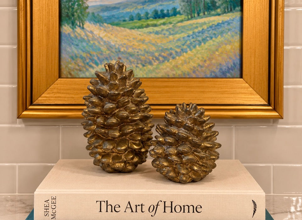 Vintage Brass Pinecone Pair