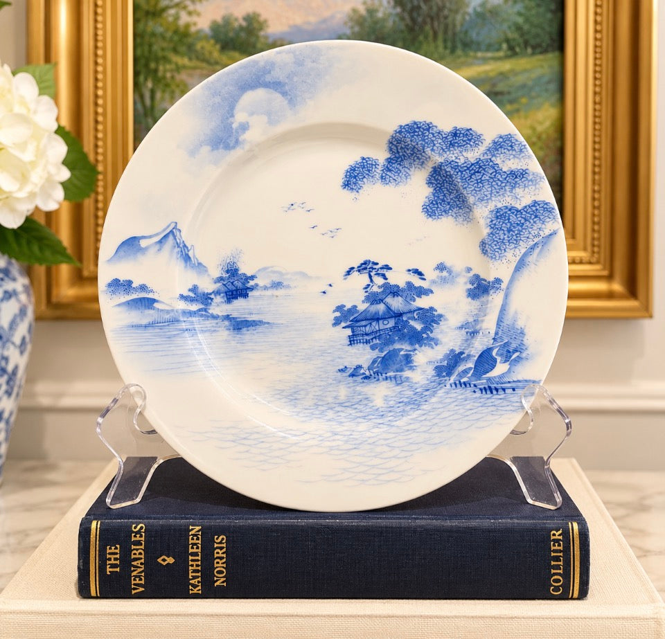 Blue & White Scenic Plate — 7¼″