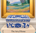 Vintage Blue & White Chinoiserie Porcelain Dresser Box