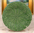 Vintage Bordallo Pinheiro Green Majolica Plate | 13”