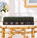 Vintage Leather-Bound Book Stack — Set of Two
