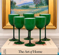 Vintage Carlo Moretti Cased Glass Wine Goblets | Set of 6