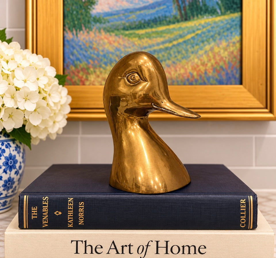 Vintage Brass Duck Bust