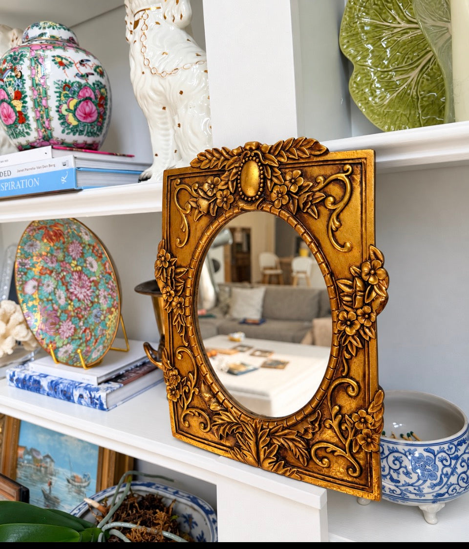 Vintage Ornate Gold Floral Mirror