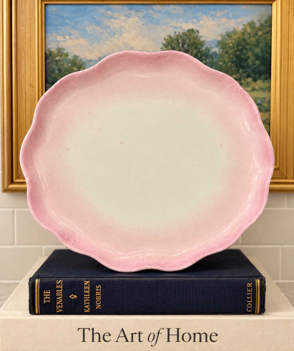 Vintage Pink Scalloped Plate