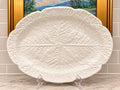 Vintage Bordallo Pinheiro White Cabbage Serving Platter | 17” × 13”