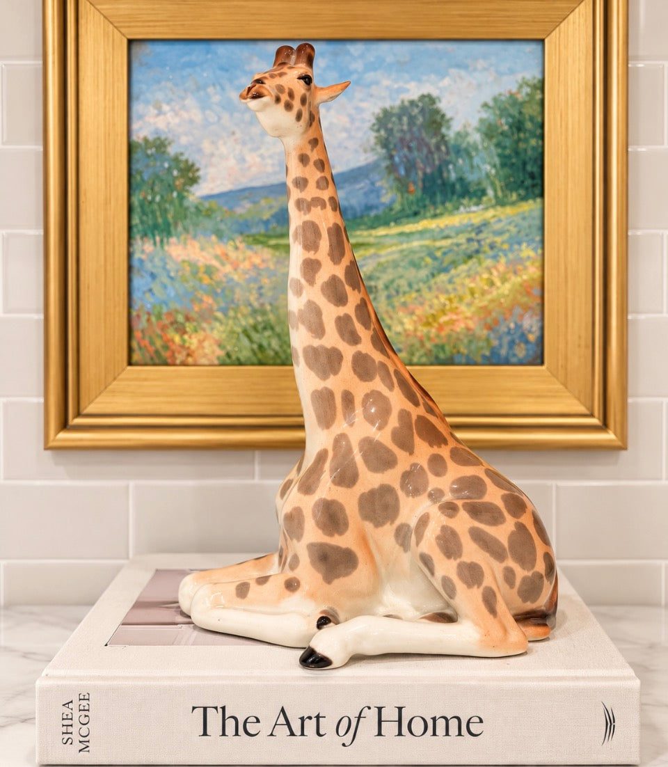Vintage Lomonosov Porcelain Giraffe Figurine