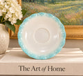 Vintage Aqua Scalloped Saucer