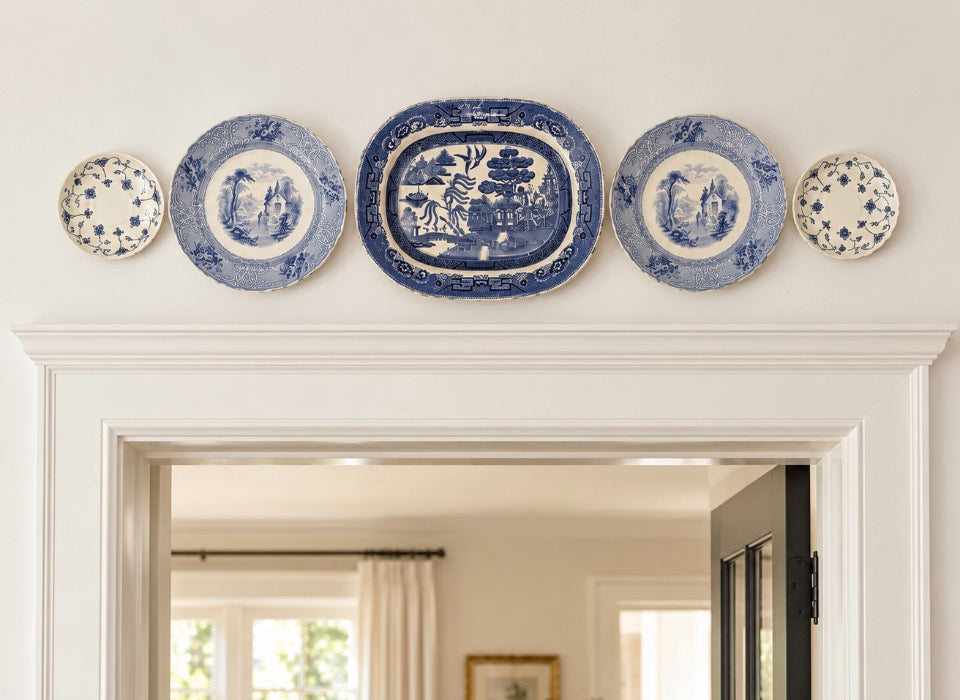 Vintage Blue & White Plate Wall Collection