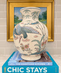 12” Chinoiserie Crane Vase