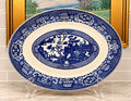 Unmarked Blue Willow Oval Platter | 12” × 9”