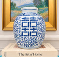 Vintage Blue & White Double Happiness Ginger Jar