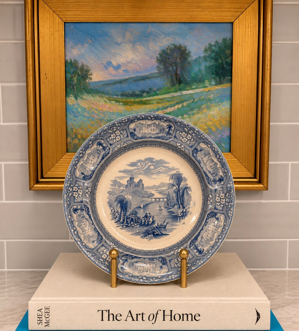 Antique Blue & White Transferware Plate