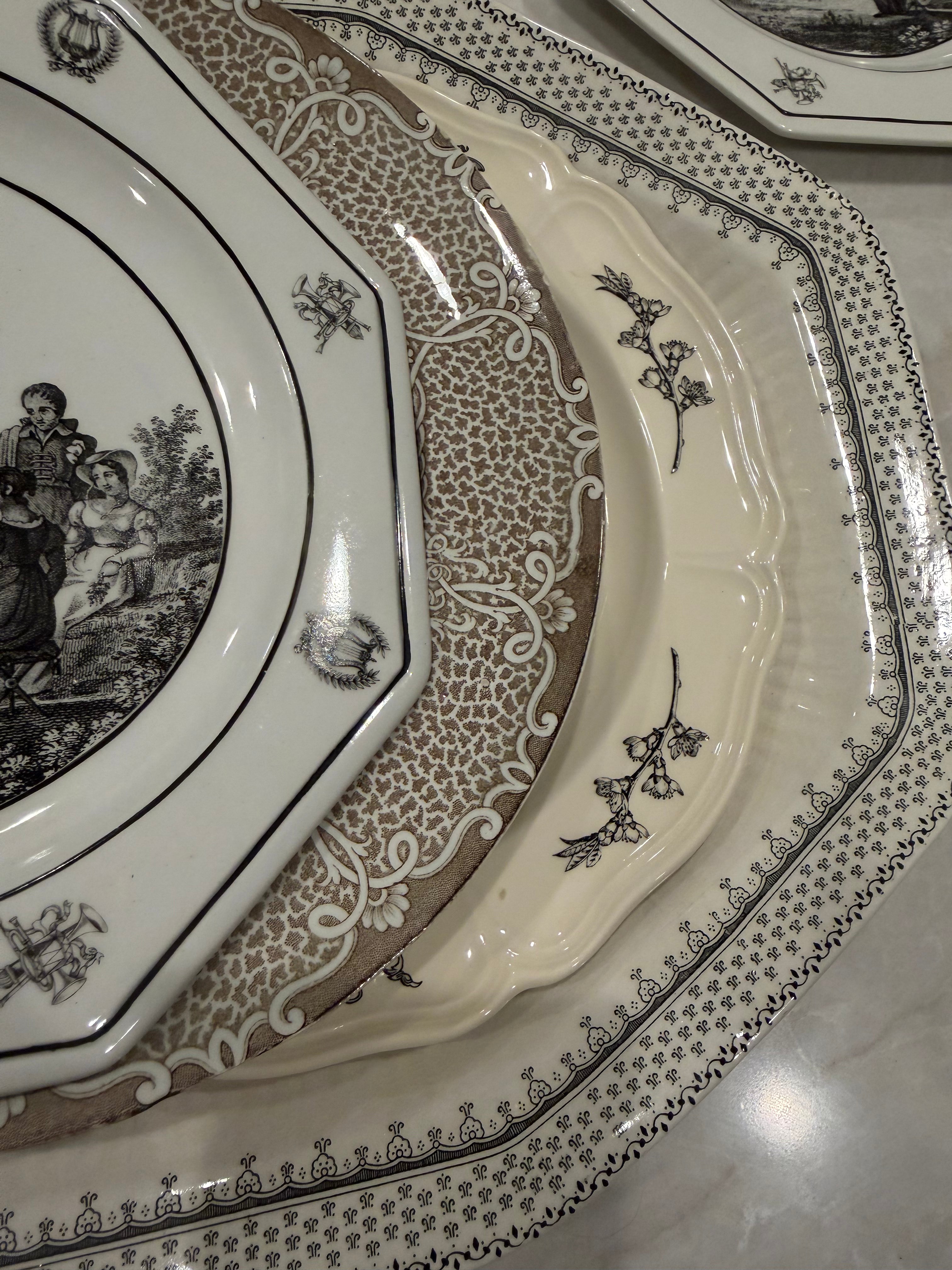 Curated English Transferware Plate Wall Collection