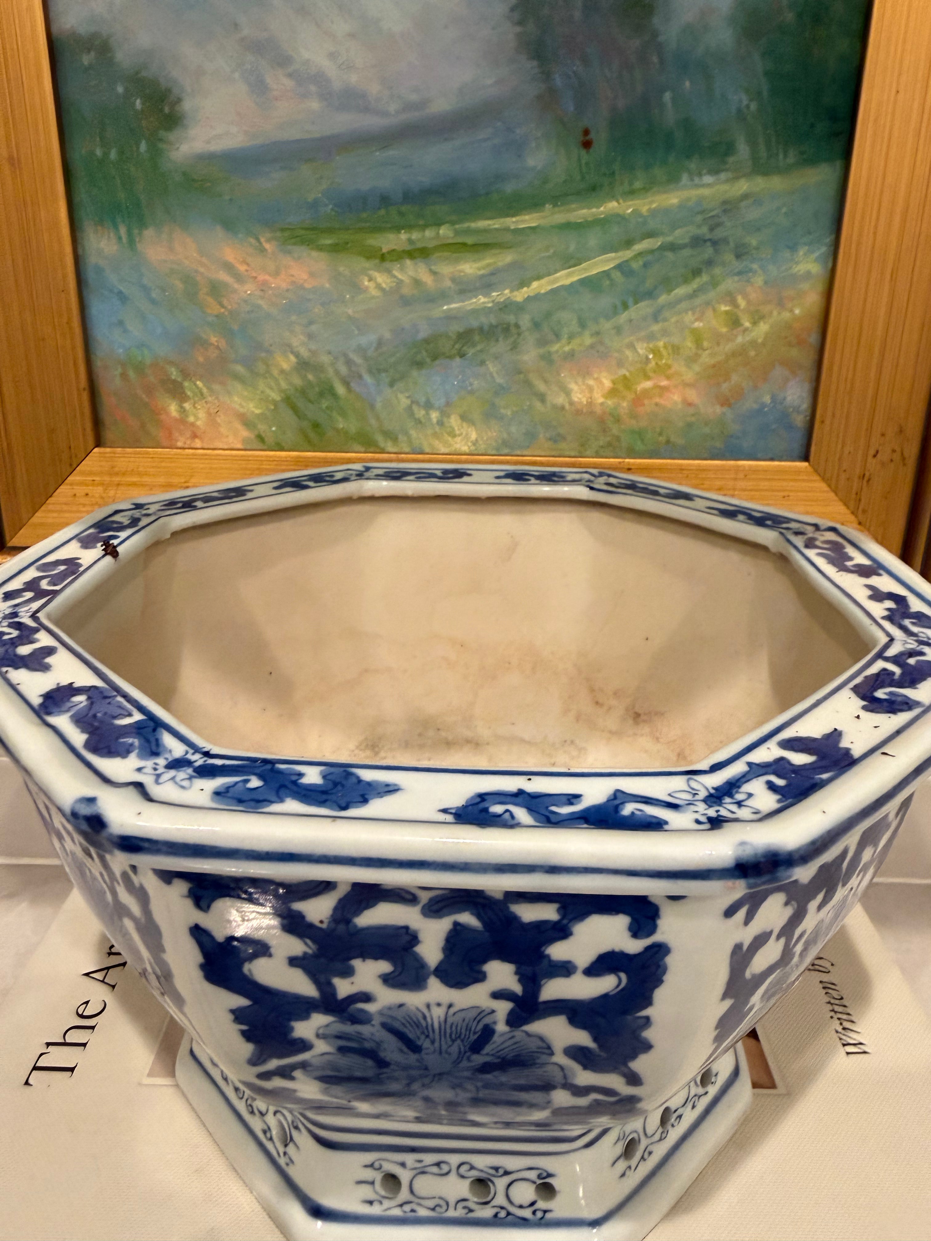 Blue & White Pedestal Bowl 💙