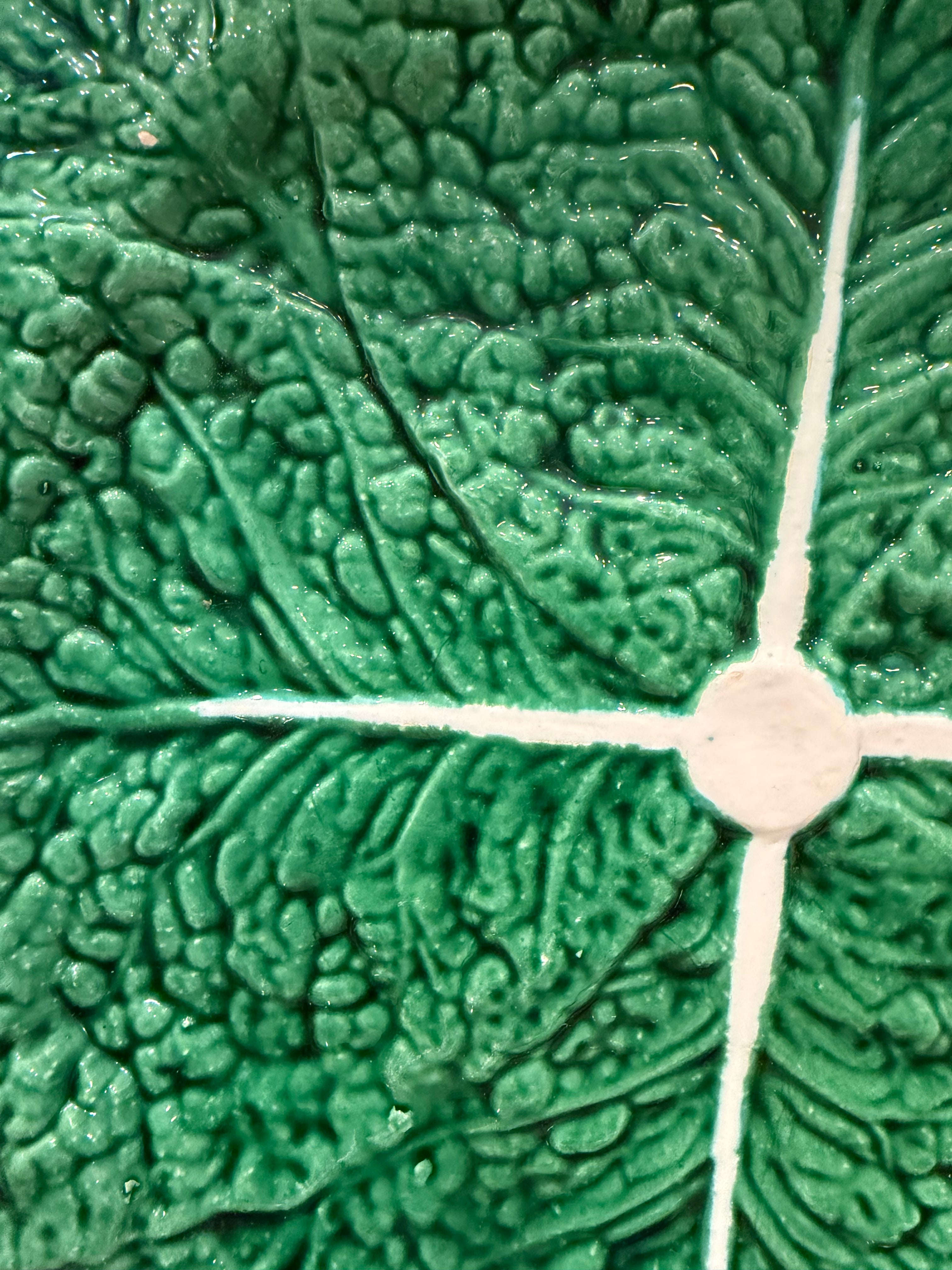 Vintage Bordallo Pinheiro Green Cabbage Plate | 12¼”