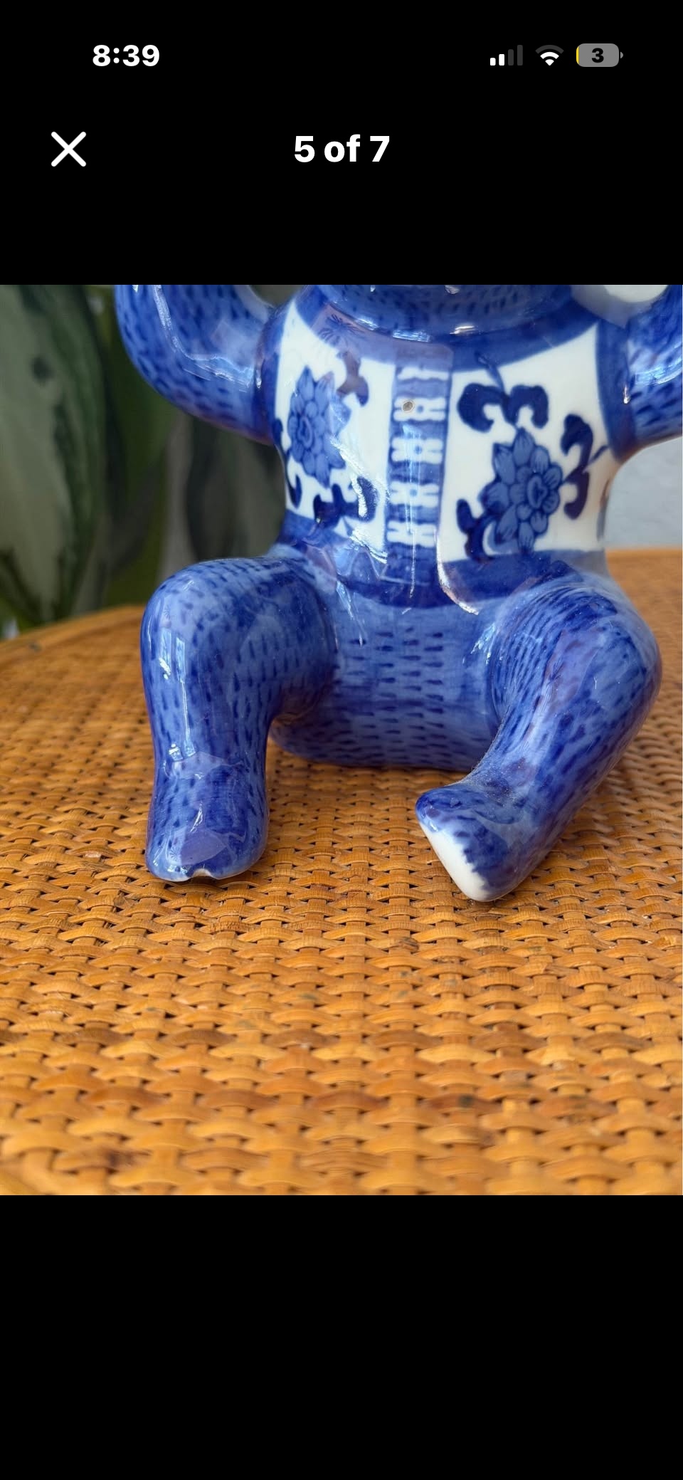 Vintage Blue & White Bar Monkeys